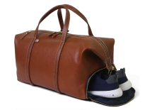 Large Leather Duffel Bag - Chestnut